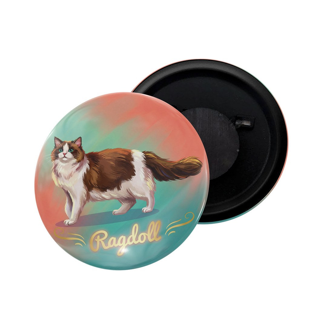 dhcrafts Fridge Magnet Green Color Ragdoll Pet Cat Glossy Finish Design Pack of 1